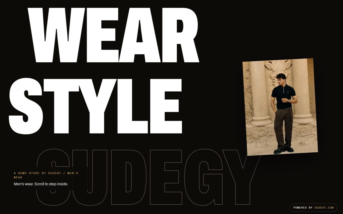 Sudegy Apex menswear demo store